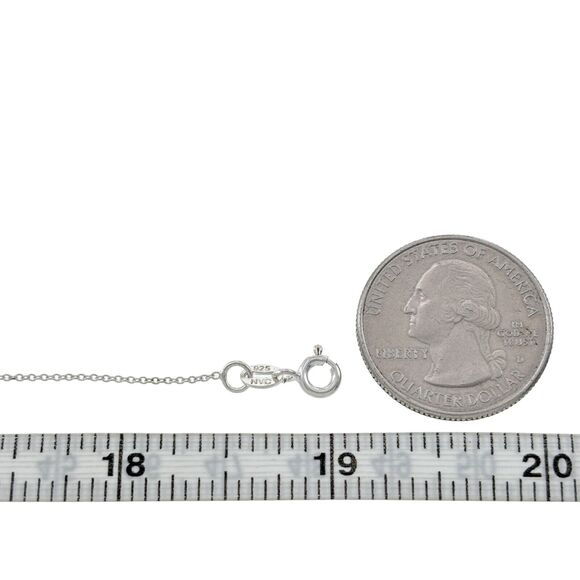 Vintage NVC Sterling Silver 925 0.7mm Chain Link Chain Necklace 19" - Picture 2 of 3